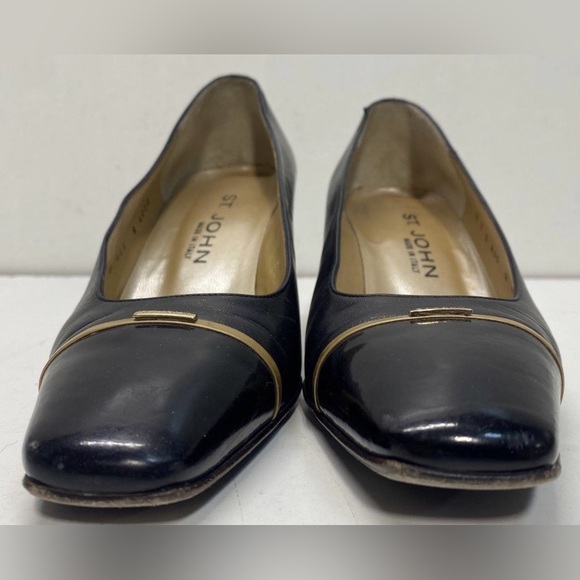 St. John Black and Gold Heels - Picture 2 of 6
